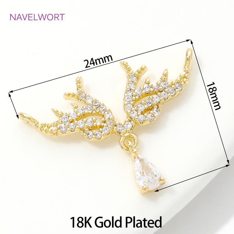 Gold Plated Angel Wings/Butterfly/Bell Orchid Flower Charms Pendant Connector For DIY Necklace Jewelry Making Accessories 3 pieces