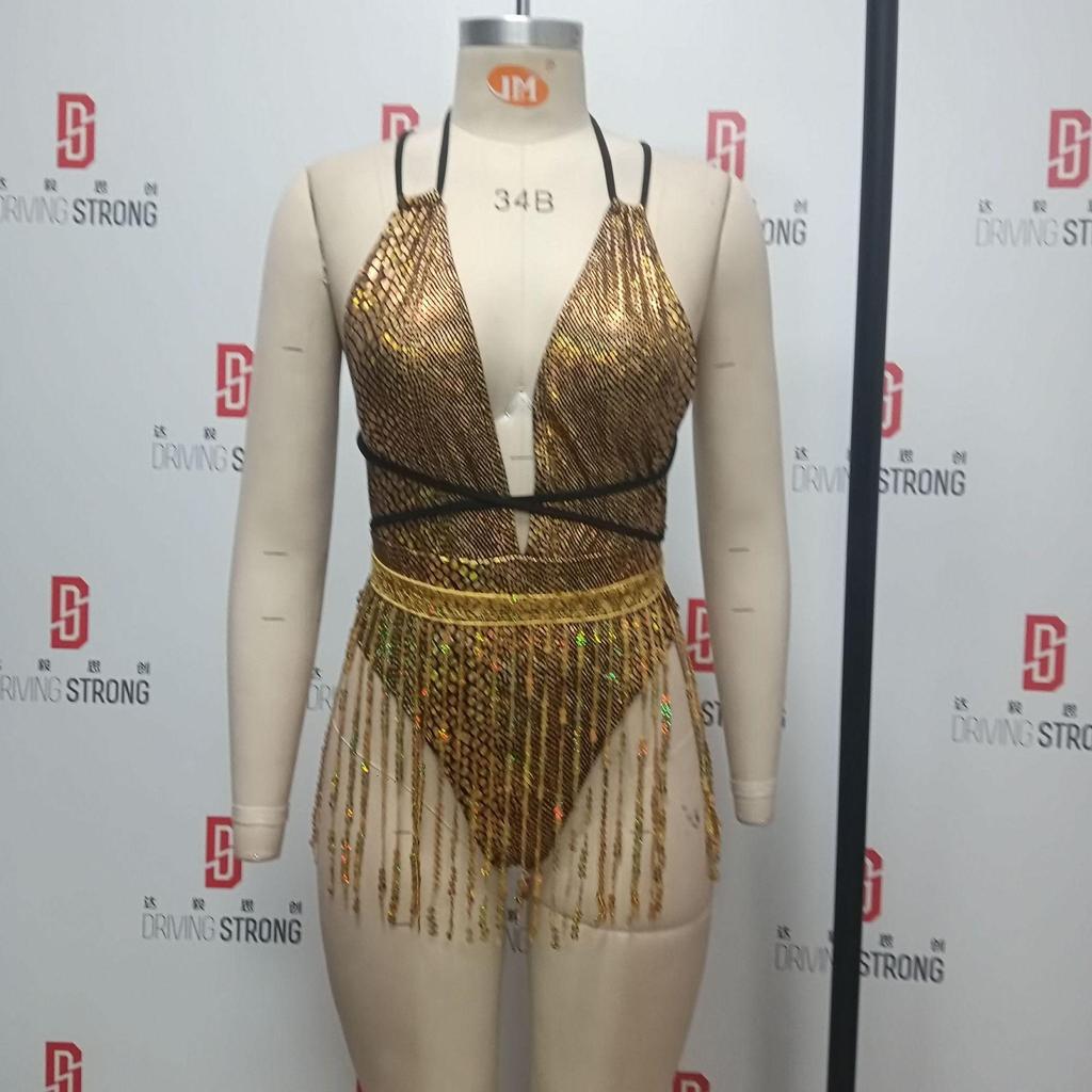 Women Sexy Triangle Split Bikini Suit Set Tie Side G-String Thong Swimsuit One Shoulder Elastic