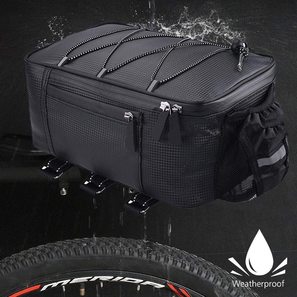 8L PU Leather Motorcycle Rack Rear Carrier Bag Trunk Waterproof Storage Luggage Pouch MTB Bike Bicycle Pannier Shoulder Bag