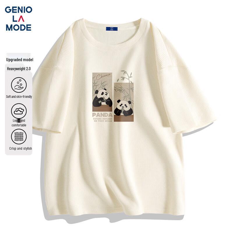 GENIOLAMODE Men s Waffle Knit Short Sleeve T-Shirt 2XL