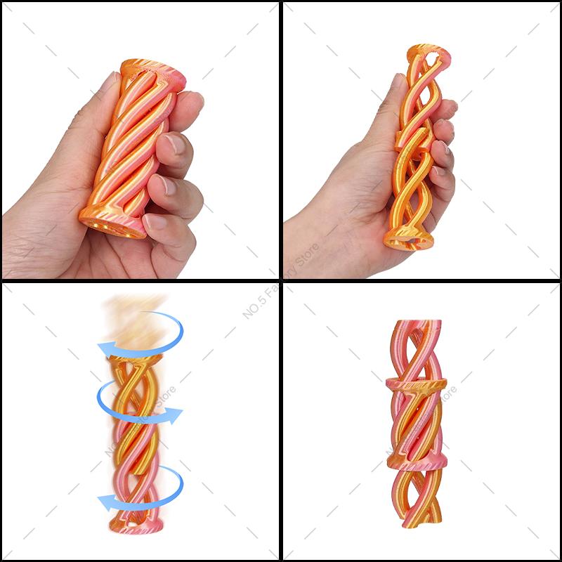 3D Printed Mini Spiral Cone Impossible Pyramid Passthrough Fidget Toy Stress Relief Screw Toys Christmas Tree Desktop Decoration