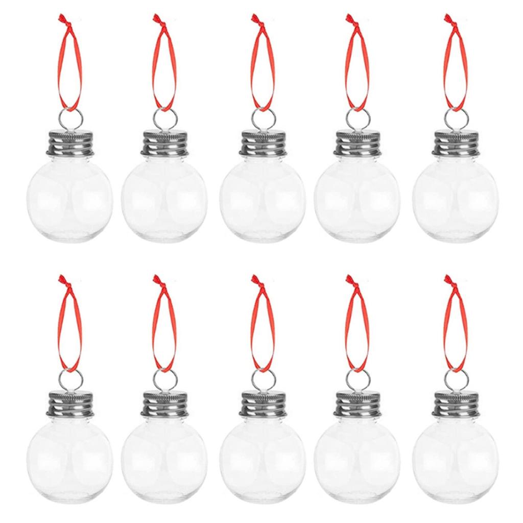 10PCS 50ml Round Christmas Ball with Removable Cap Tree Hanging Ornament Decors Home Decorations Party Supplies