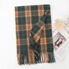 New imitation cashmere plaid scarf women's autumn and winter versatile couple warm scarf gift dual-purpose shawl