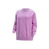 Einfarbiges Pullover-Sweatshirt mit langen Ärmeln für Damen in Rosa