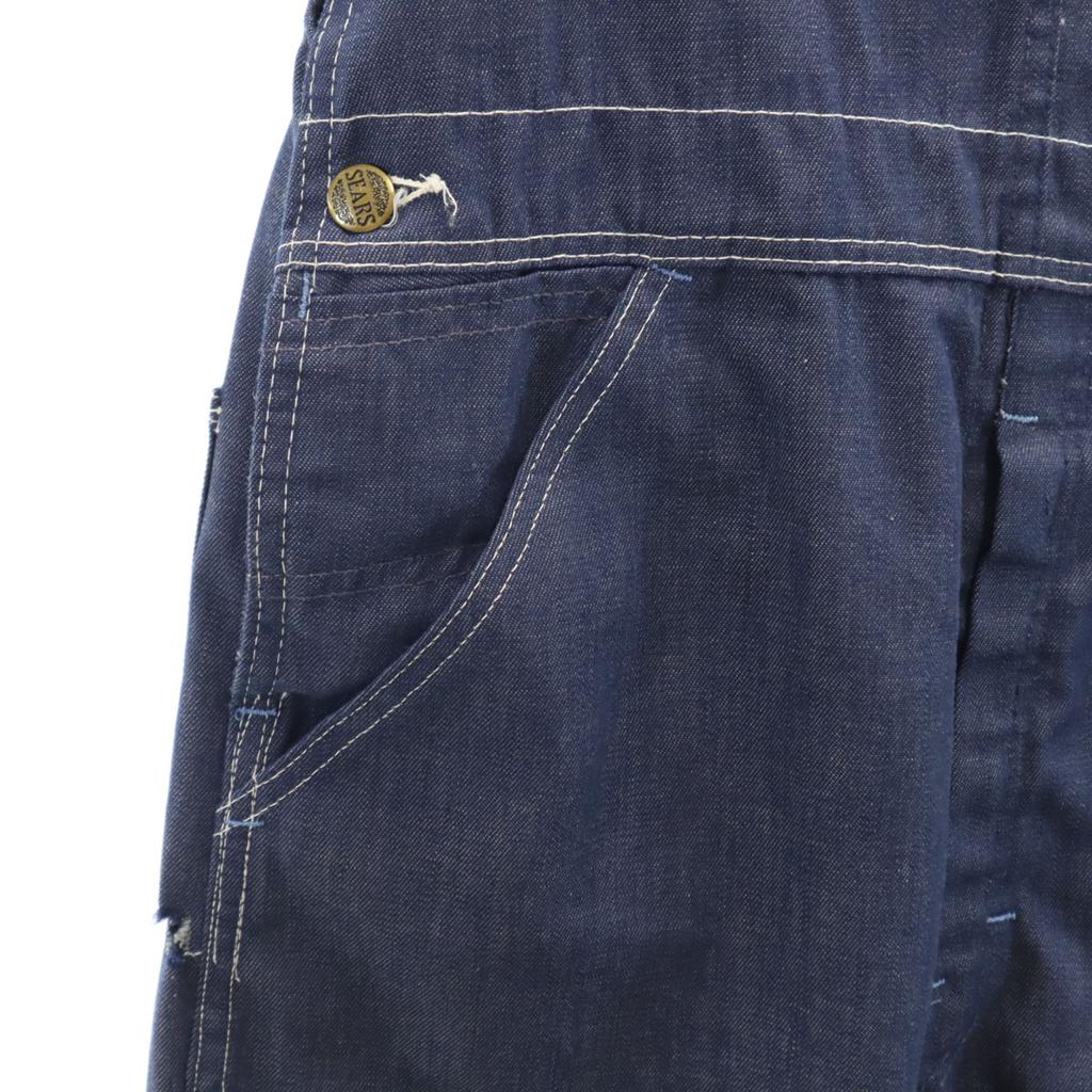 Sears 70s 80s vintage denim Overall Navy Painter Men's Used