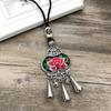 Retro Long Fashion Classical Embroidery Fringed Necklace Temperament Wind Chimes Pendant Miao Sweater Chain Accessories