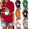 Halloween-Print Kurzarm-T-Shirt für Damen und Herren
