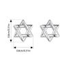 BAMOER Solid 925 Sterling Silver Star of David Earrings Star Shape Minimalist Small Studs Daily for Women Fashion Jewelry