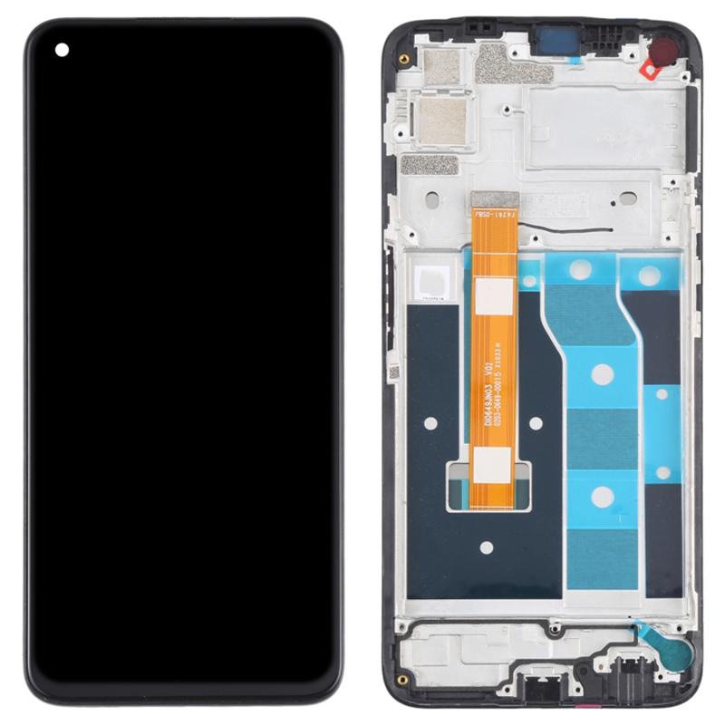 Für Realme 6i (Indien)/6S/Narzo RMX2002 Klasse S OEM LCD-Bildschirm und Digitizer-Baugruppe+Rahmen Teil (ohne Logo)