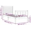 VidaXL Bed Frames with Headboard White Small Single Solid Wood 3193167
