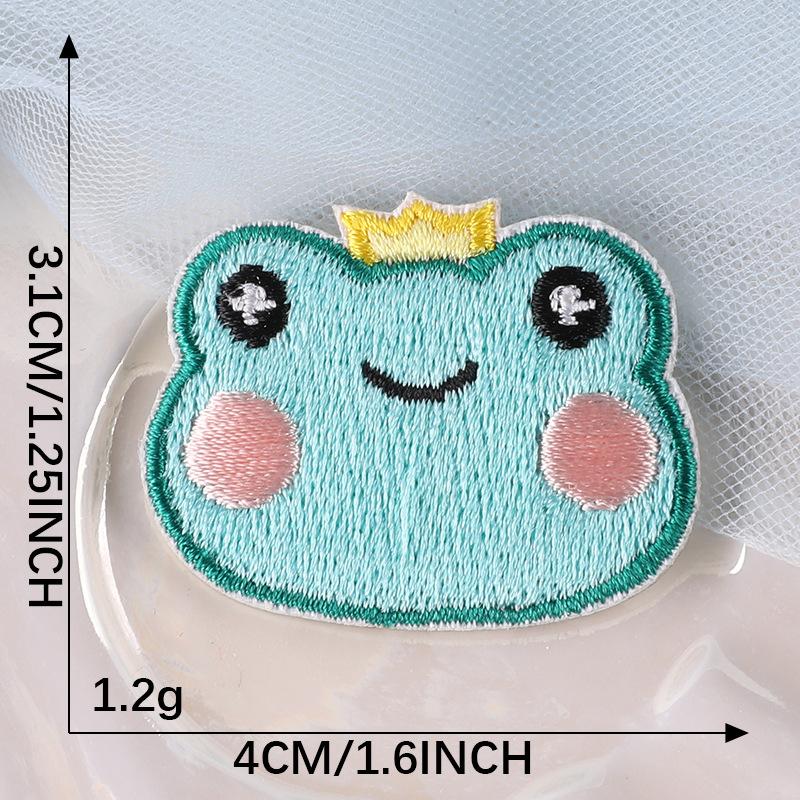 Cartoon Embroidery Label Cute Animal Avatar Badge Cloth Label Clothing Accessories Patch Decoration Self-Adhesive Embroidery Cloth Sticker