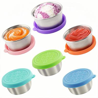 304 Stainless Steel Leak-proof Sauce & Salad Cup with Silicone Lid