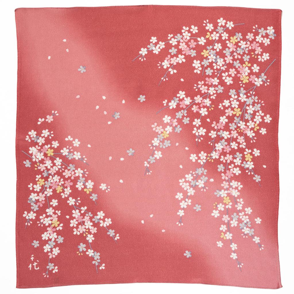 Chiyo Sakura Furoshiki 68cm Bred Rayon Furoshiki Laget i Japan Uno's (Kirsebærblomst) (Rosa)