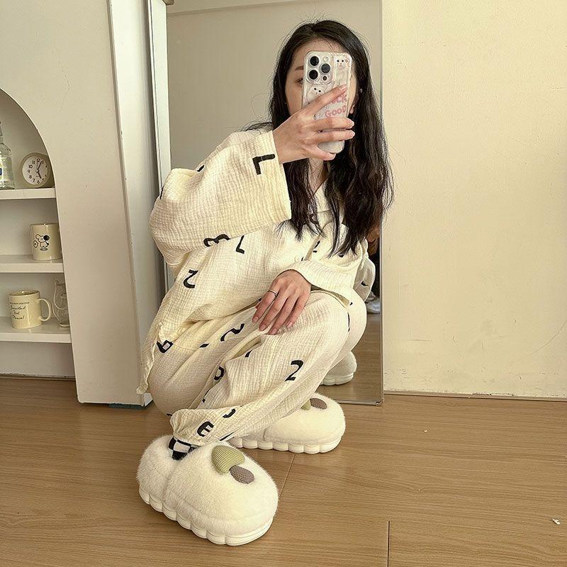 New bag heel cotton slippers women's winter velvet thickened warm couples wear non-slip cartoon cotton shoes outside home men