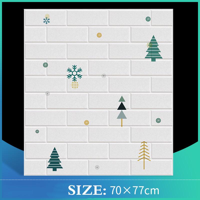 

Мультяшні 3D наклейки на стіну Самоклеючі пінопластові цегляні кімнати Декор DIY 3D шпалери Декор стін Жива наклейка на стіну для дитячої кімнати 1Pc зелений/білий