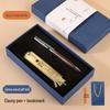 Luxury Ballpoint Pen Set with Metal and Wood, Imitation Leather Case, Custom Logo Option