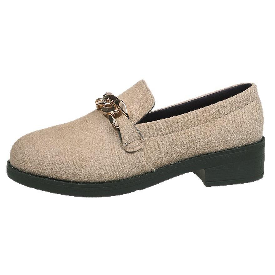 British Style Retro Suede Platform Small Leather Shoes Women's Spring and Autumn 2025 New One-pedal Loafers Thick Heel Single Shoes