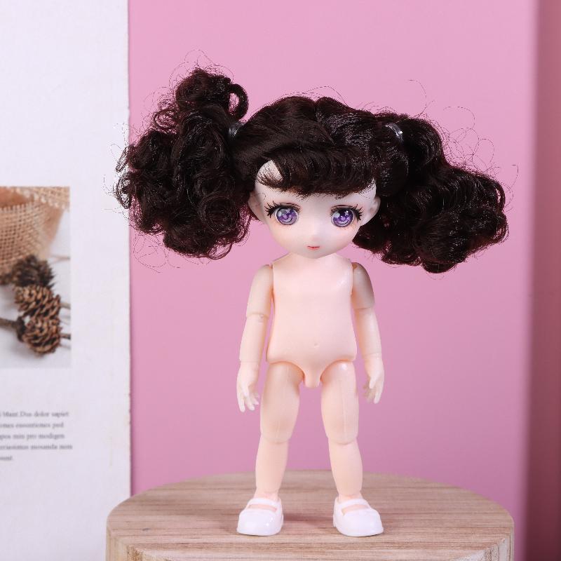 1 Sada Krásná Manga Obličej 16Cm 1/8 Panenky Holé Tělo 3D Skutečné Oči Oblékací Panenka Mini Panenka na Hraní Hračka Děti Dívky Dárek