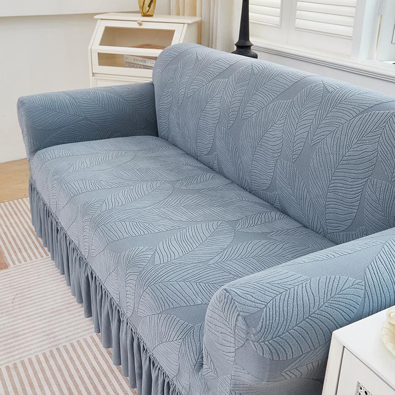 Thickened Jacquard Pleated Skirt Sofa Cover All Inclusive Universal Cover Four Season Universal Skirt Sofa Cover Cover Cloth
