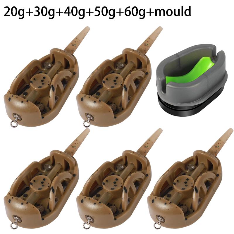 2pcs/3pcs/6pcsCarp Fishing Method Feeders,20g/30g/40g/50g/60g Fishing Feeders with Quick Realease Mould,Carp Fishing Accessories