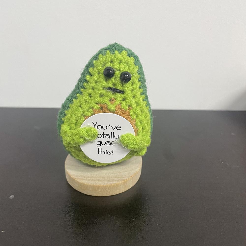 New Handmade Knitting Panda Doll With Card Ornament Home Decoration Mini Funny Positive Potatoes Room Decor Christams Gifts