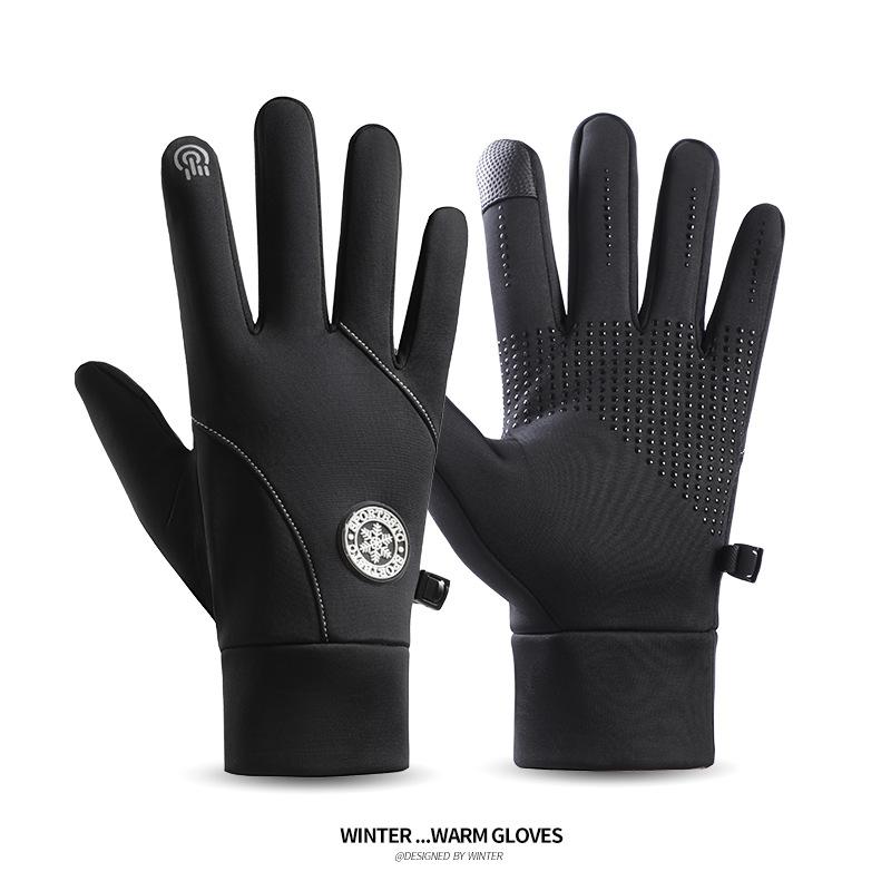 Winter outdoor riding gloves men's and women's velvet touch screen ski gloves non-slip waterproof cycling sports thermal gloves