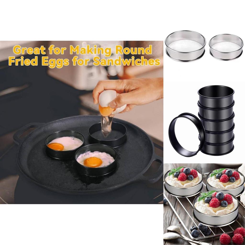 Stainless Steel Round Baking Molds For Pastries And Cookies With Double Rolled Edges For Home Baking