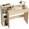 Modern PC Desk with 3 Open Shelves and a Drawer. Wood Color. 100x40x90cm. Made of