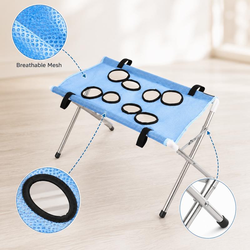Pet Grooming Hammock Stand Foldable Dog Cat Nail Trimming Helper Mesh Bathing Drying Table for Small Pets