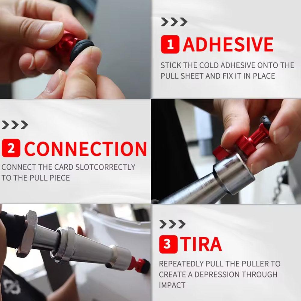 27-38CM Built-in spring Telescopic Small Pull Hammer Car Dent Repair Sliding Hammer Mini Anti-Skating Hail Pull Hammer Tool Sets