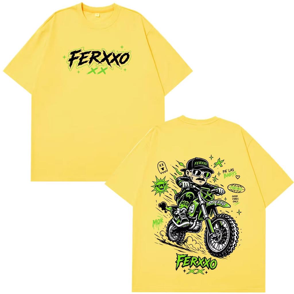 Summer Feid Ferxxo 2026 Tour Printed TShirt Unisex Hip Hop Short Sleeve Casual Loose Cotton Gothic Punk Top Tshirt