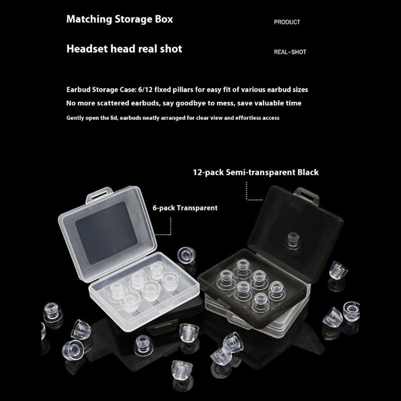 High Transparency Liquid Silicone Earbud Tips Soft Flexible Noise Isolating Design 3 Size Included Secure