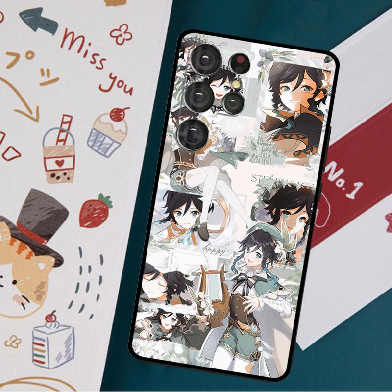 

Чехол Genshin Impact Venti для телефона Samsung Galaxy S23 S21 S22 Ultra S8 S9 S10 Note 10 Plus S20 FE, чехол Funda Galaxy S20 FE