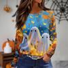 Women's Daily Casual Long-sleeved Printed O-neck Top