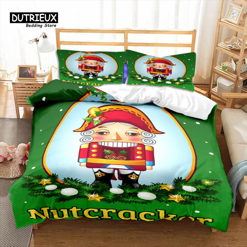 Comforter Nutcracker Christmas Bedding Set Cartoon Royal Guarder Comforter New Year Festival King Size