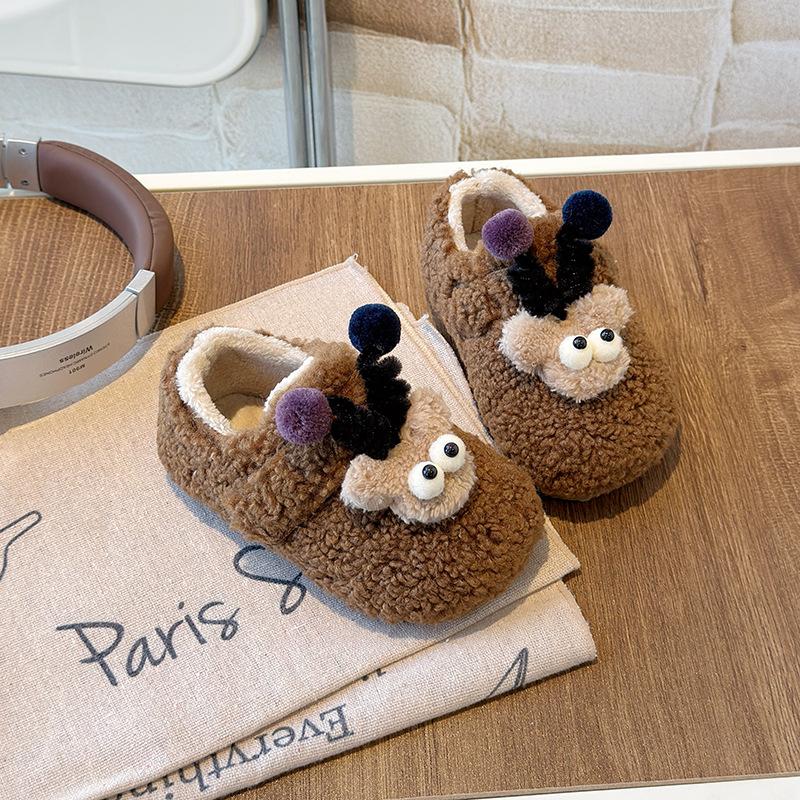 

Winter Kids Birkenstock Fleece Lined Cotton Shoes Girls Cute Fuzzy Cartoon Boys Warm Toddler Boots size 37 верблюд