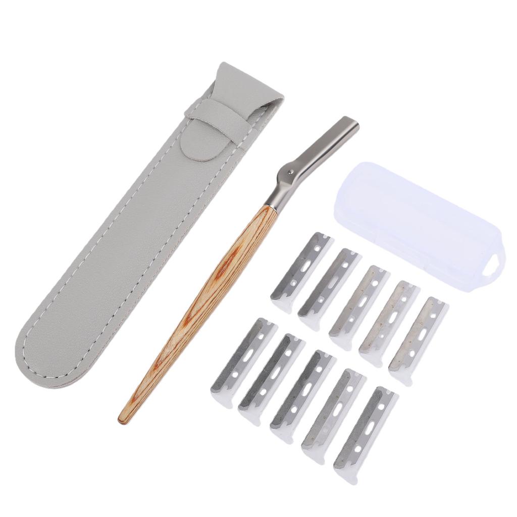 Manual Eyebrow Shaper Trimmer with   Mesh Guard Stainless Steel Facial Hair Trimmer for Men Women