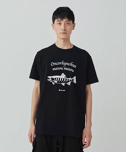 Snow Peak Logo T-Shirt, Toned Trout Yamame, size LBLACKTT2510-TS02, perfect for camping, outdoor activities, and festivals