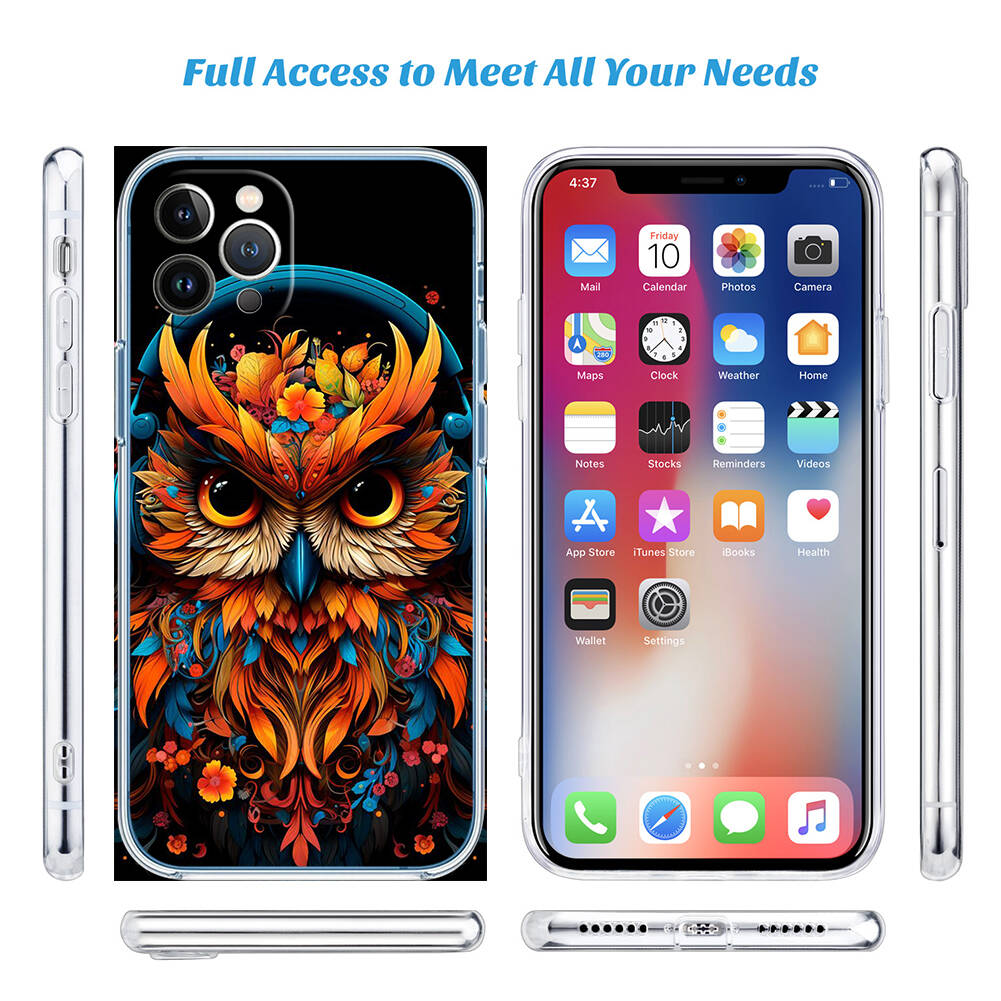 Cartoon Art Owl Phone Case for Motorola G14 G15 G24 G30 G31 G32 G34 G41 G42 G51 G52 G50 G60S G60 G62 G72 G71 G73 G84 G85 G200 E32