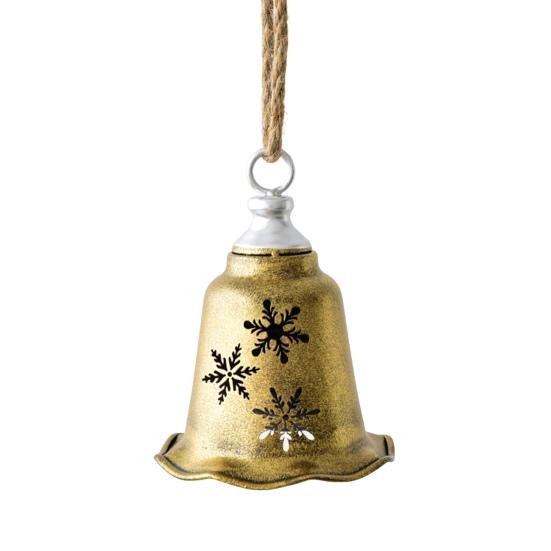 Christmas Bells Ornament Rustic Iron Jingle Bells Christmas Hanging Decoration for Xmas Holiday Tree Doorway Decor