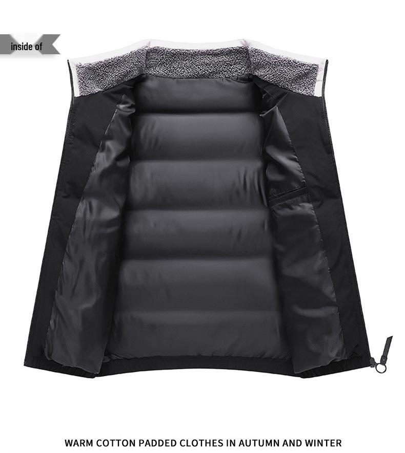 Men's Trendy Stand Collar Cotton Jacket - Thick, Warm Casual Outerwear for Winter