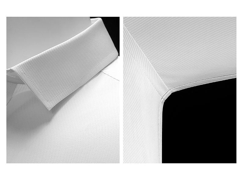 Herren Frühling Weiße Hemden - Lang-/Kurzarm, Gesticktes Logo, Professionelle Geschäftskleidung, 40% Baumwolle Einfarbig Arbeitskleidung