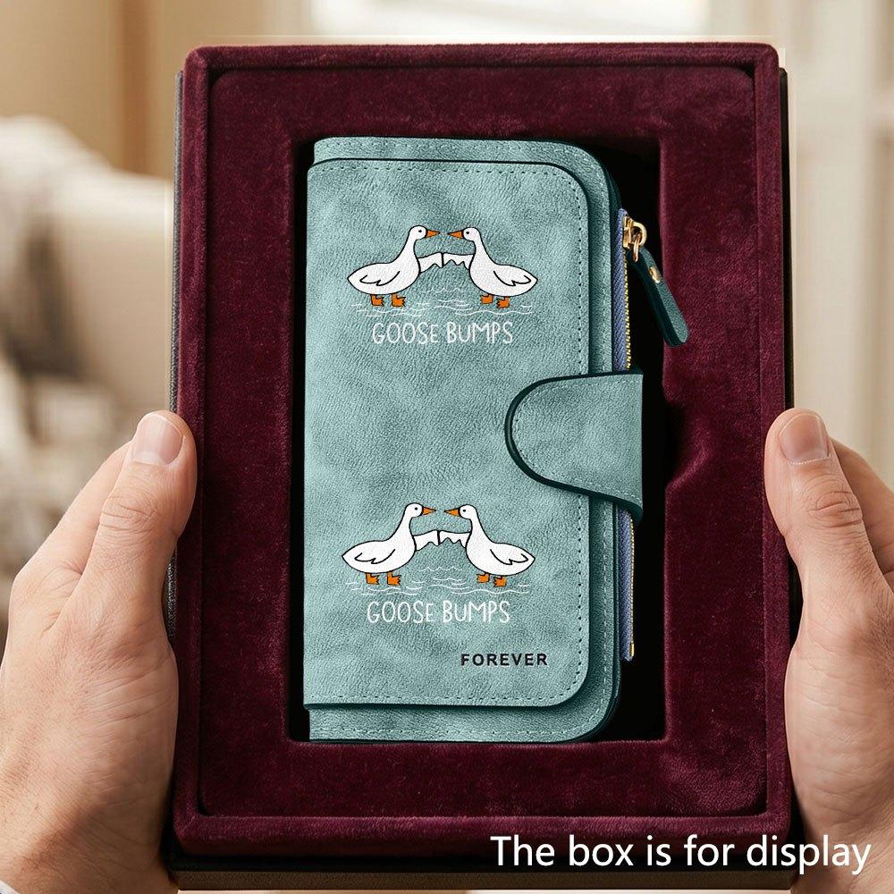 Cute goose design men's large-capacity wallet with business card slot and cash pocket, suitable for formal occasions and office use, a gift for