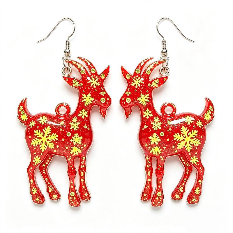 Cartoon Sheep Earrings 1 Pair 2D Flat Acrylic Animal Jewelry Hypoallergenic for Animal Lovers Party Wear Perfect Gift