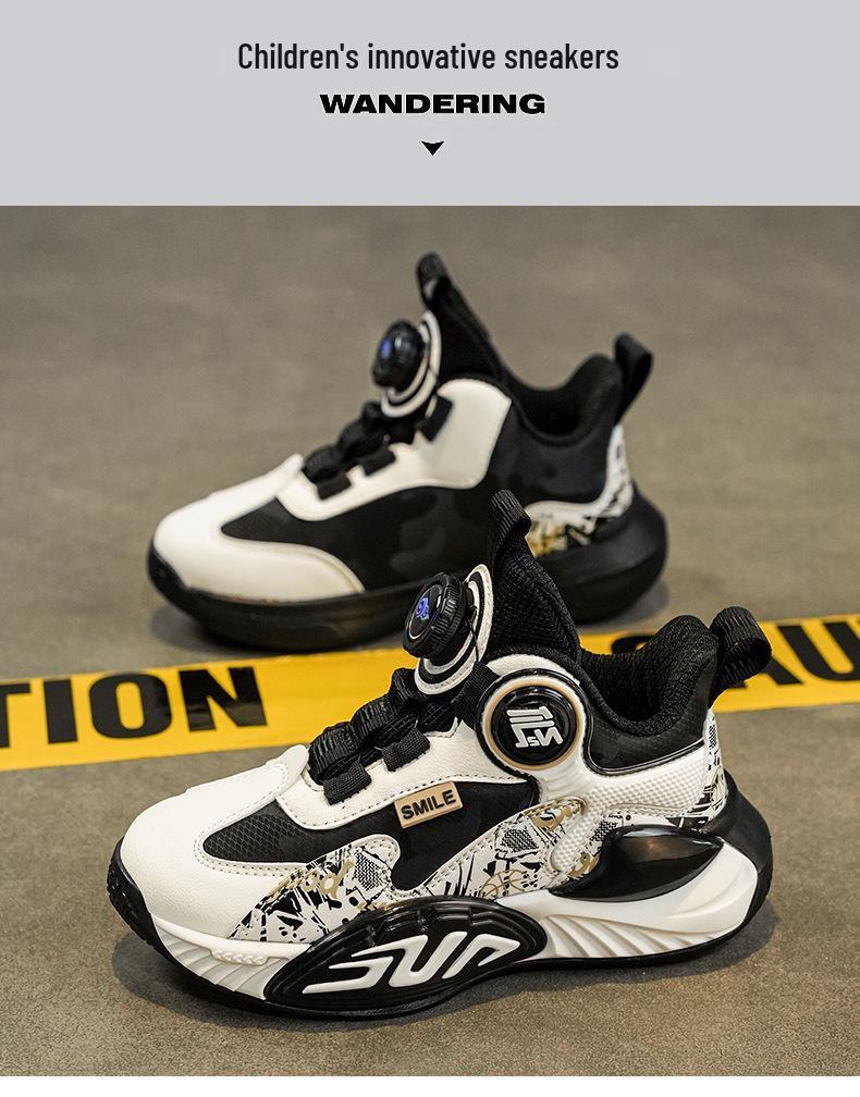 Boys' New 2025 Autumn-Winter Shock-Absorbing Training Shoes: Non-Slip Running and Basketball Shoes for Kids