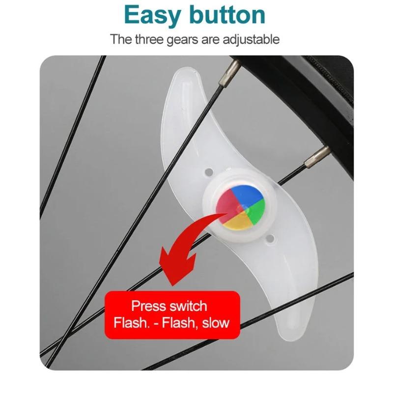 Colorful Bicycle Wheel Spoke Lights, Waterproof LED Tire Flash Lights, Safety Warning Lamp for MTB & Balance Bike Cycling