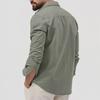 2024 New European & American Men's Multi-Pocket Casual Long-Sleeved Shirts