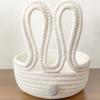 Cartoon Design Bunny Storage Basket Cotton Rope Organizer Basket  Desktop Organizer