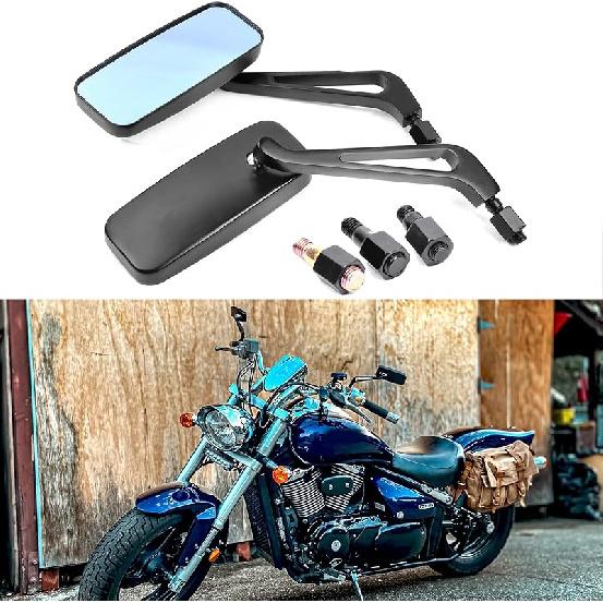 8Mm 10Mm Black Motorcycle Rearview Side Mirrors Blade Compatible With Harley Sportster Iron 883 Road King Street Softail Electra Glide