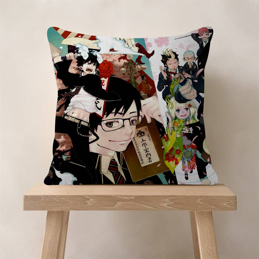 TV Anime Blue E-Exorcist Pillow Dust Cover Bedroom Kids Party Decoration Pillowcase Birthday Children Gift